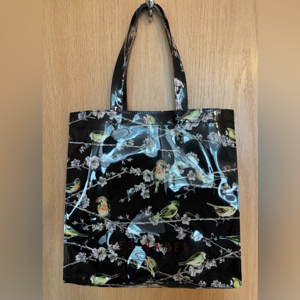 Ted Baker Shiny black Tote bag with cute bird pattern